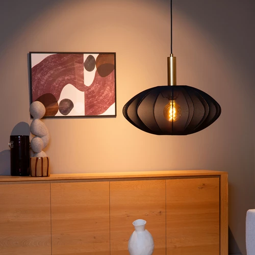 Lucide CORINA - Pendelleuchten - Ø 50 cm - 1xE27 - Schwarz - Atmosphäre 1